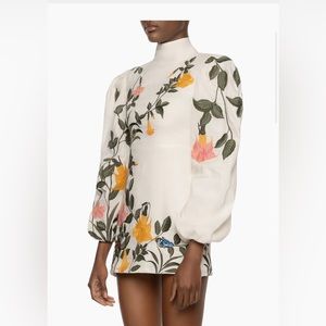 Agua by Agua Bendita // Curandera Guaba Ranas Floral Linen Minidress